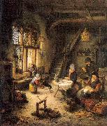 Ostade, Adriaen van Peasant Family in an Interior oil painting artist